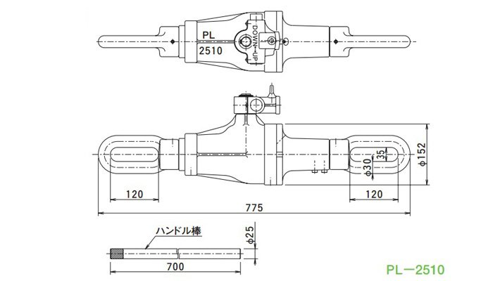 PL型機械牽引用千斤頂結構尺寸圖片 PL型機械牽引用千斤頂結構尺寸圖片