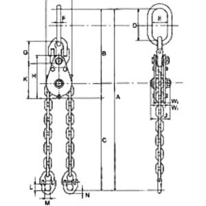 EQF型鏈條平衡器尺寸圖 EQF型鏈條平衡器尺寸圖