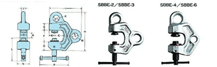 鷹牌SBBE型螺旋式鋼板鉗尺寸圖 鷹牌SBBE型螺旋式鋼板鉗尺寸圖